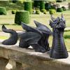 1 шт. Поделки из смолы Черные Мультяшные Фигурки Животных Трехсекционная Статуэтка Фэйлун Садовый Декор Поделки Украшения