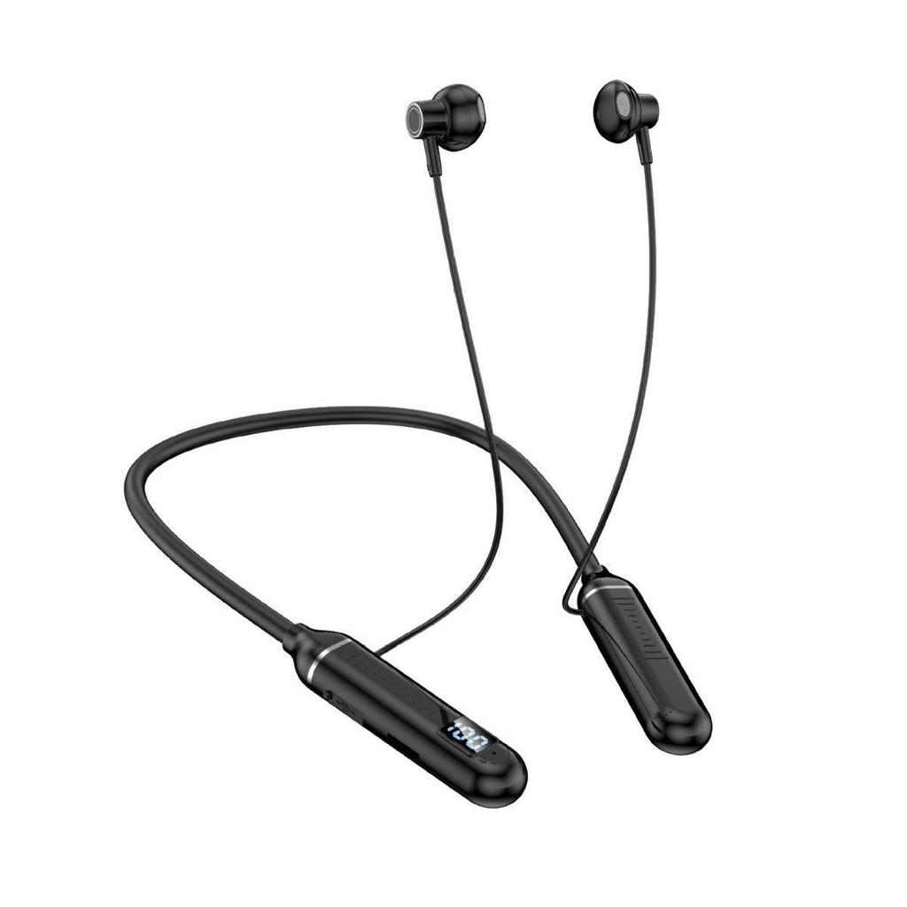 Excellent Quality for 5.0 Low Latency Neckband Sports Waterproof Wireless Earphones with Digital Display PCABS Material