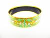 Authentic HERMES Enamel Bangle Bracelet Green Multicolor Emaiyu GM #6652 Refurbished