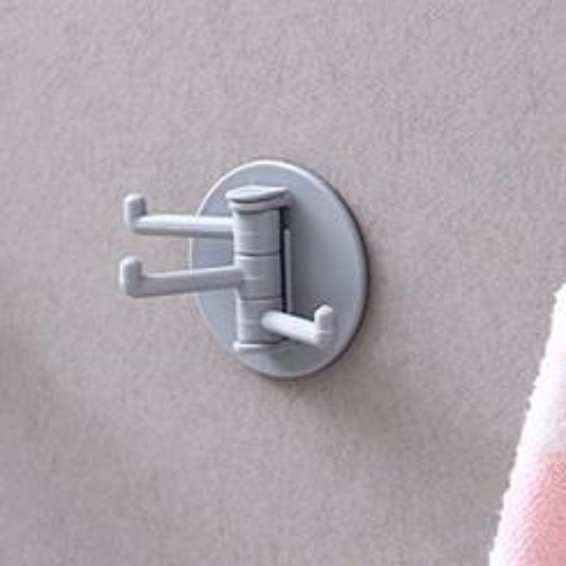 Ванная комната Бесследный вращающийся тройной крючок Прочный крючок для полотенец Кухонная плитка Без проколов 3 Ветвь Клей 3 Крюк для захвата