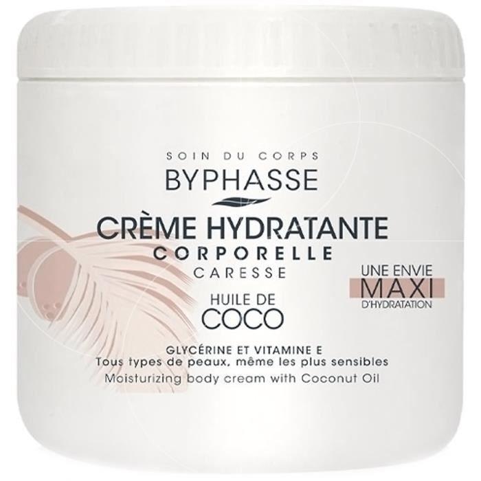 Crème hydratante corps à l'huile de coco - BYPHASSE - 500ml - Vegan - Tous types de peau