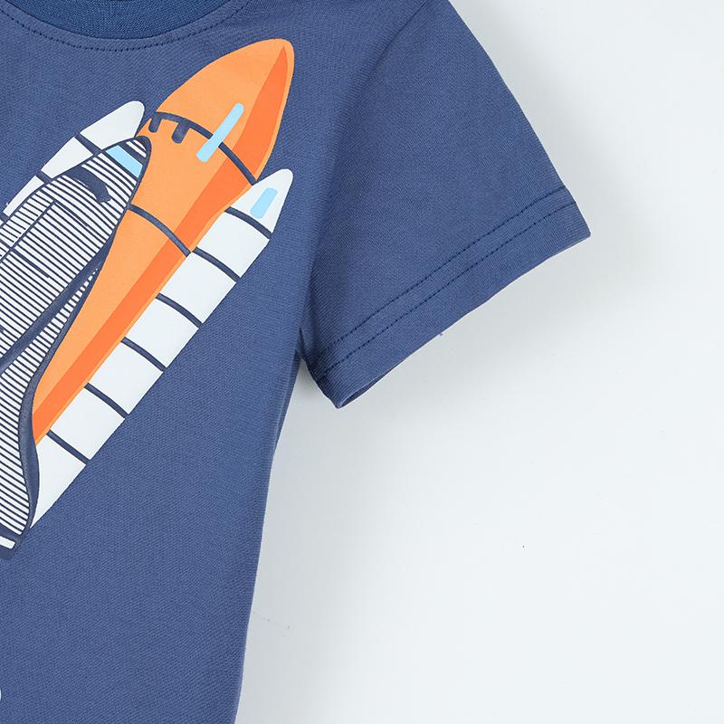 Little maven Children's Clothing Tops Tees Baby Boys 2026 New Summer Cartoon Rockets T Shirts Teenagers t-shirts