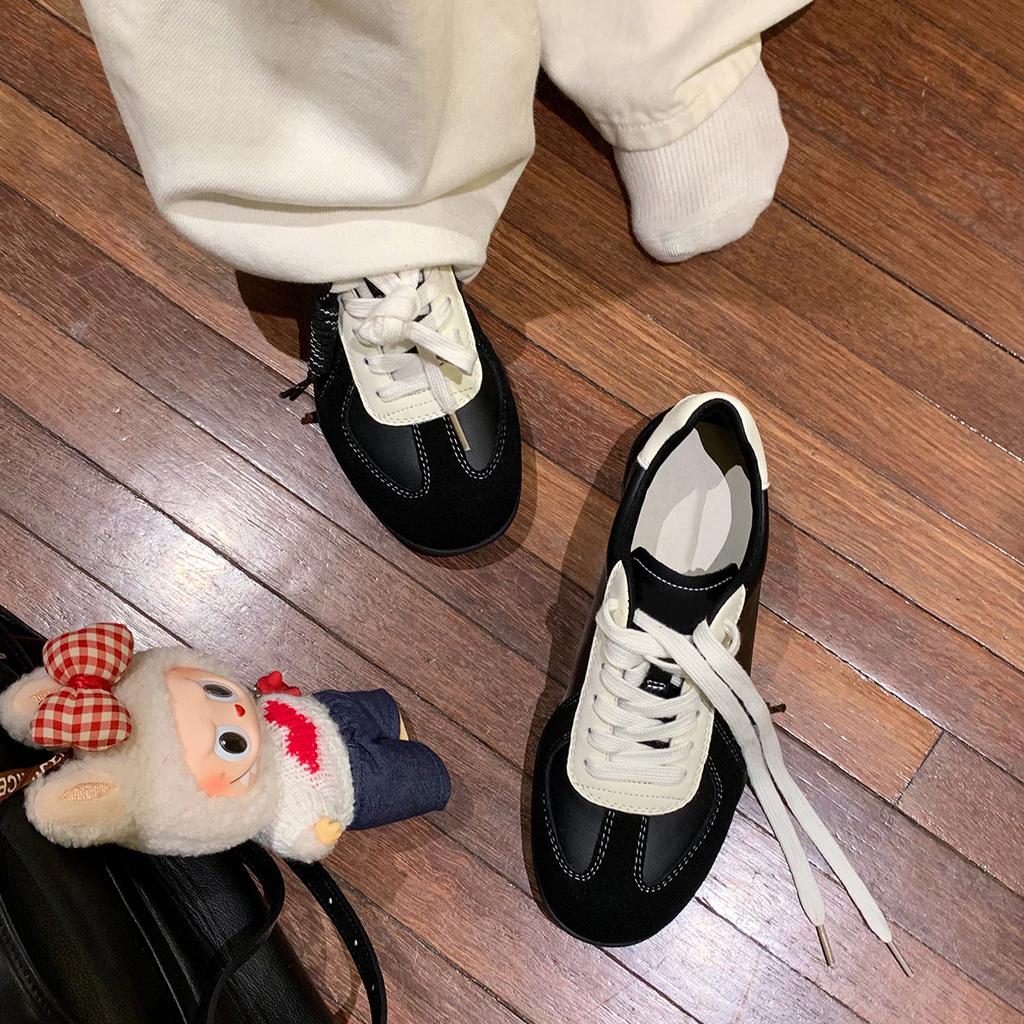 Виноградная мать того же стиля немецкие тренировочные туфли женские на шнуровке цветные круглый носок универсальные удобные повседневные спортивные туфли женские кожа кабан