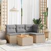 VidaXL Garden Lounge Set with Cushions 5 Pcs Beige Braided Resin 3223595