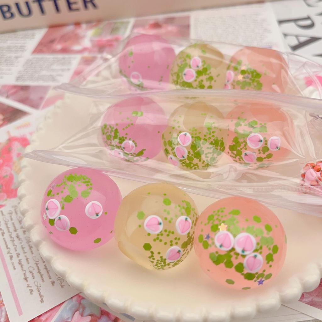 Три Шарика Моти Таба Сквиши Персики Бобос Сахарные Шарики Беспокойство Декомпрессионная Игрушка Мышечная Слабость Беспокойство Детский Подарок