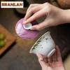 100ml Hand-painted Wisteria Gaiwan Japanese Tea Tureen Tea Bowl With Lid Kit Tea Brewing Cover Bowl Kung Fu Tea Set Ornaments