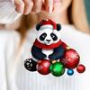 Панда Рождественское украшение 2D Акриловая Мультяшная Панда Рождественская Елка Подвесное Украшение Милые Аксессуары для Интерьера Автомобиля для Зеркала Заднего Вида Автомобиля Украшение для Елки