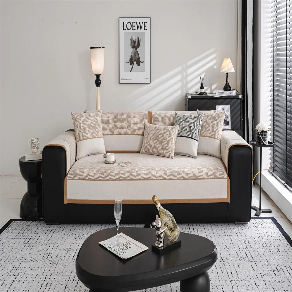 Multi-Person Sofa Combination Simple Modern Chenille Composite Sofa Cushion Light Luxury Comfortable Non-Slip Cushion