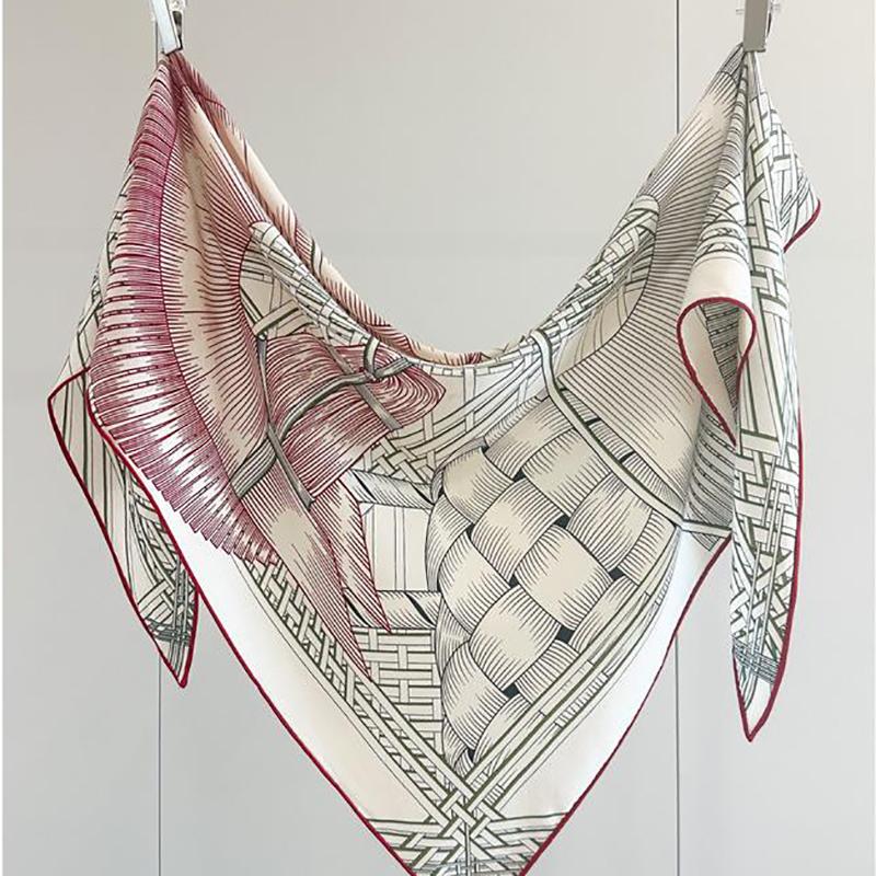 Luxury Mulberry Silk Wool Scarf Triangle Scarf Office Women's Hairband Folding Scarf Women's Shawl Scarf