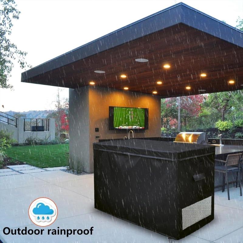 Dustproof Cover with Elastic Bottom for 14-16 Cubic Feet Deep Freezer Waterproof Protective Double Zippered Freezer Cover