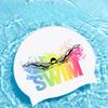 Men Silicone Waterproof Swimming Caps Ear Protection Solid Color Printed Swim Caps for Women and Child Pool Accesories