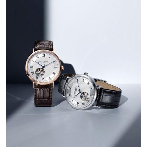 Romanson Часы Kairos Classic Open Heart коричневые кожаные RWTLRM1B2400RGSI2 + подарочный пакет