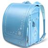 Margela Light Blue School Bag for School Lightweight Premium Faux Leather and Pearl Snow Princess Frozen Crown Seller Transparent Bookbag Cover