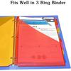 Binder Dividers with Pockets,Plastic 6 Tab 2 Set,Dividers with Angled Cut Pocket, Multi-Colored Tabs for 3-Ring Binder, A4 Letter Size, Durable