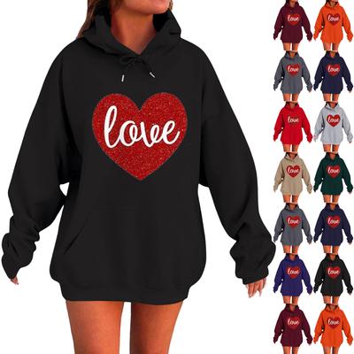 Женский свободный удобный повседневный модный свитшот с длинным рукавом с принтом Love
