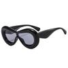 Chic European & American Black UV-Protective Sunglasses with a Humorous Touch for Street Style.