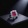 Премиальное ювелирное изделие Bright Treasure Кольцо с рубином Женское Легкая роскошь Премиальное ощущение Открытый дизайн Роскошное кольцо с сапфиром
