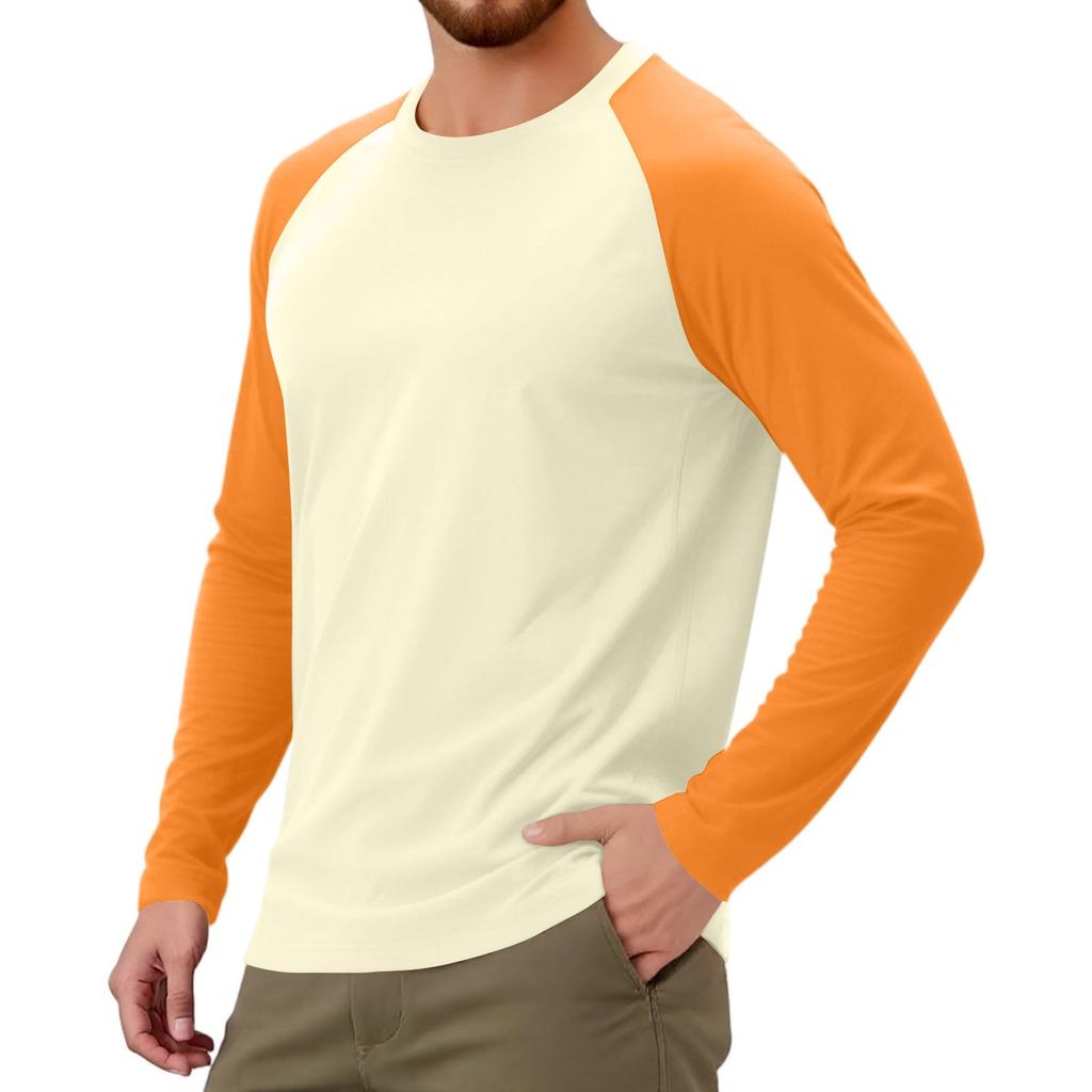 Мужской спортивный топ с длинным рукавом реглан контрастного цвета