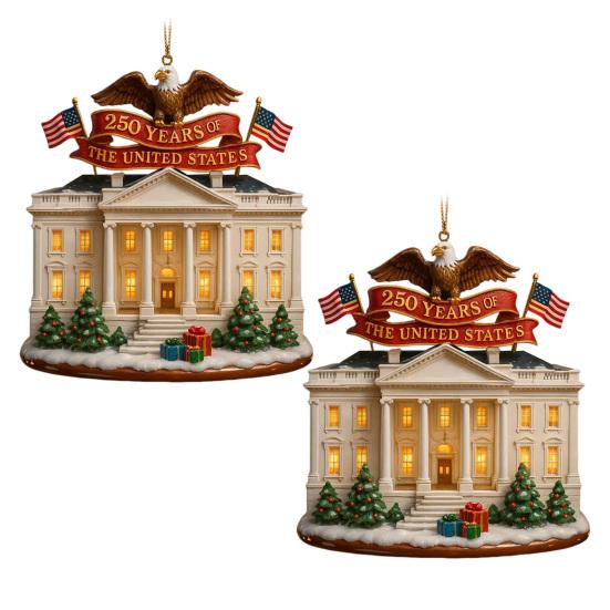 US 250th Anniversary Decoration 250 Years of The United States Commemorative Ornament Keepsake Patriotic Hanging Decoration for Christmas Tree