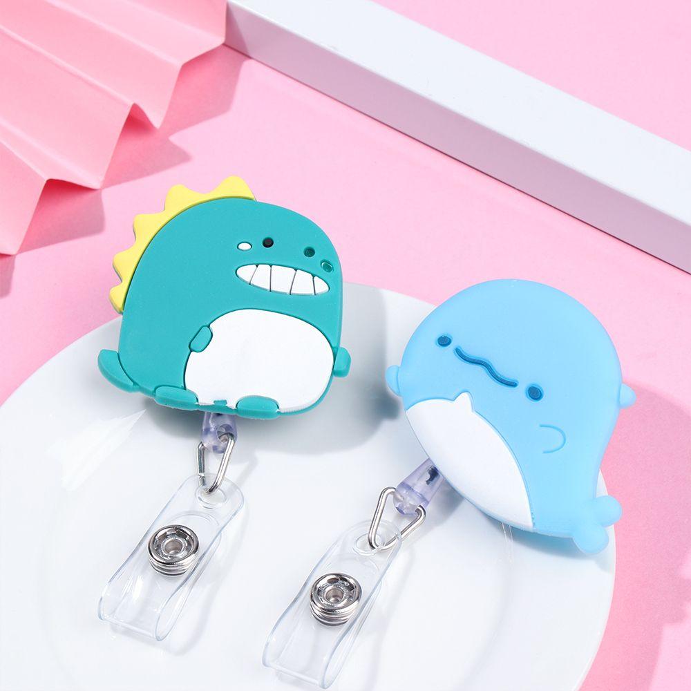 Clip Fruit Accessories Flower Cartoon Silicone Badge Reel ID Badge Card Clips Colorful Badge Holder