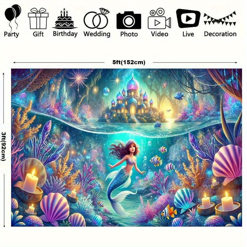 1 шт., фоновая ткань для персонажа русалки в сказочном подводном wonderland приключении, декорация фона