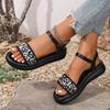Fashion Fashion Sequin Platform Sandals Women Summer 2025 Thick Bottom Non Slip Sandles Woman Outdoor Ankle Buckle Sandalias De Mujer