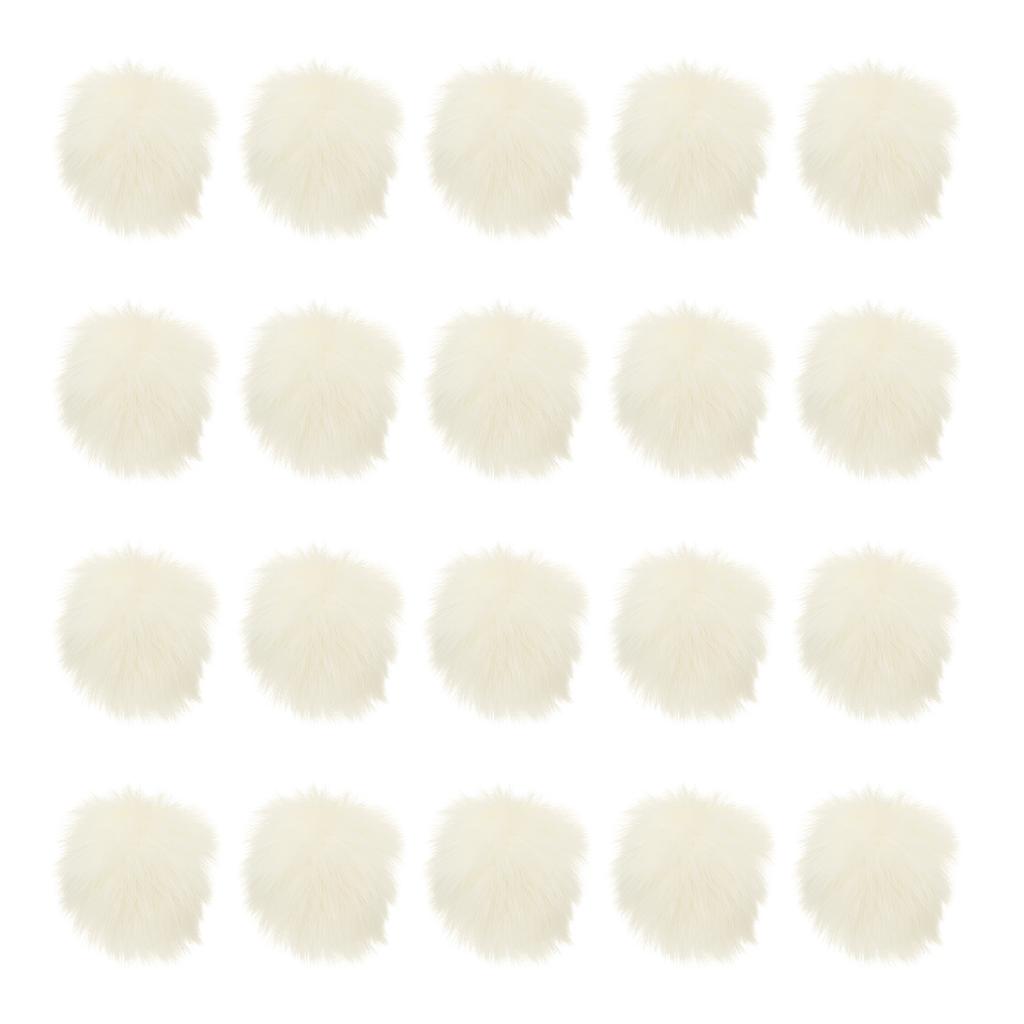 20 шт. помпонов из искусственного меха для шапок, пушистые мягкие меховые помпоны с эластичной петлей для брелока, вязаных шапок, шарфов, перчаток для DIY