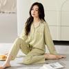 Пижама женская из чистого хлопка с длинным рукавом, повседневный комплект для отдыха большого размера, можно носить на улице