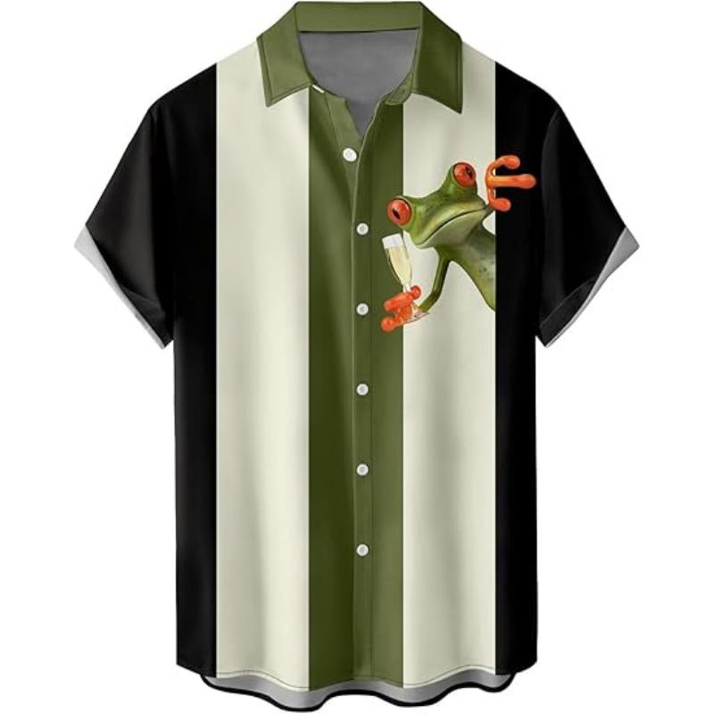 Hawaiian Shirt Men's Loose Short Sleeved Men's Beach Shirt Vacation Casual Shirt