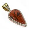 Natural Mahogany Obsidian Two Tone 925 Solid Sterling Silver Pendant 1.50'' T9l57