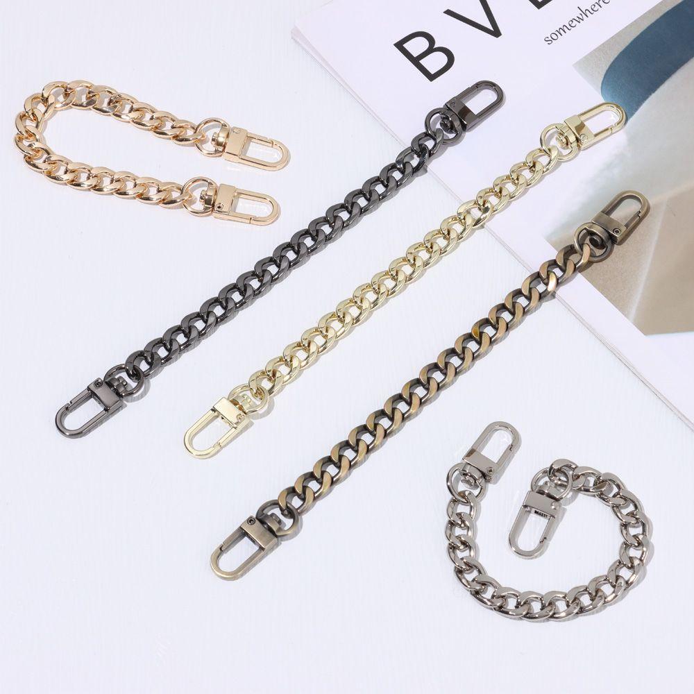 Aluminum Replacement Purse Chain Metal Flat Chain Extender with Metal Buckle Shoulder Bag Straps