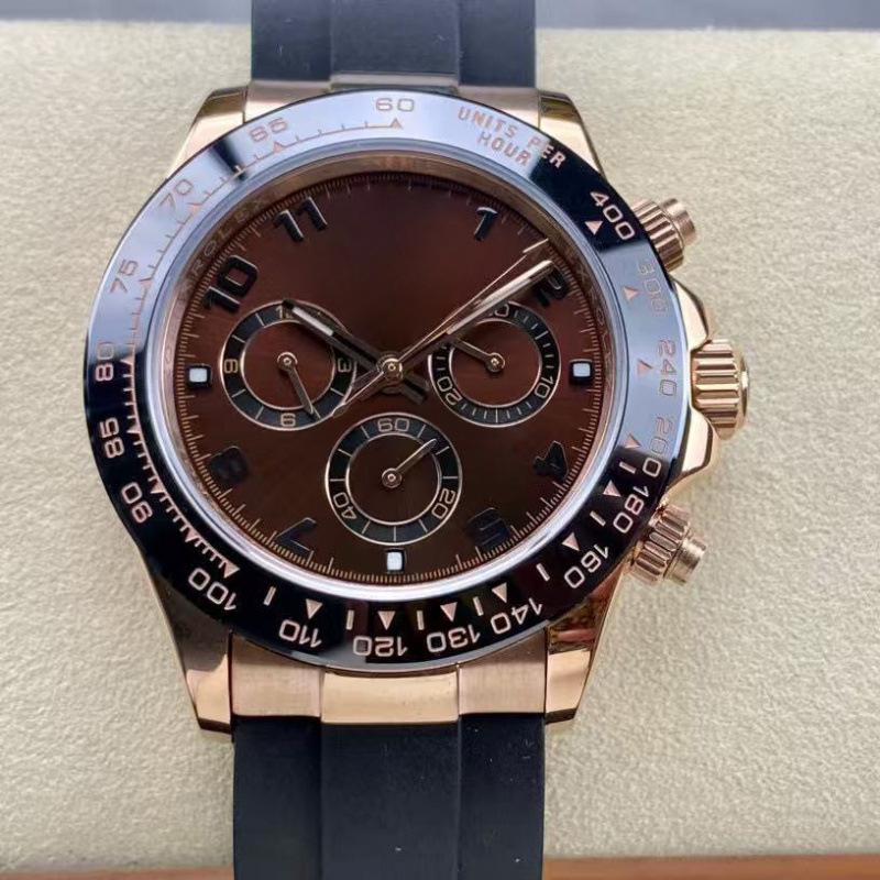 Мужские автоматические механические часы Rolex Daytona 40 мм, многофункциональные, с инкрустацией бриллиантами.