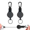 Set of 2 Reel Keychain with Elastic Reel Key Maximum Lost Metal Hanging Name For Outdoor Use [DMEEK] Carabiner, Reel, Multifunctional, Sturdy, 60cm,