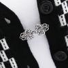 3 Pcs Shawl Collar Clip Buttons Retro Design Sweater Cardigan Clips Electroplated 3 Styles Shawl