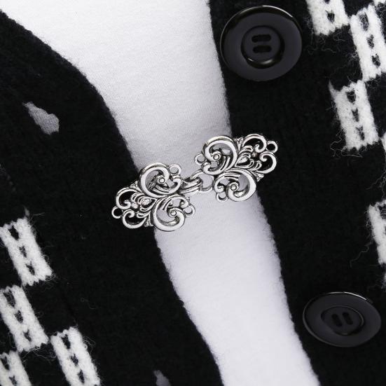 3 Pcs Shawl Collar Clip Buttons Retro Design Sweater Cardigan Clips Electroplated 3 Styles Shawl