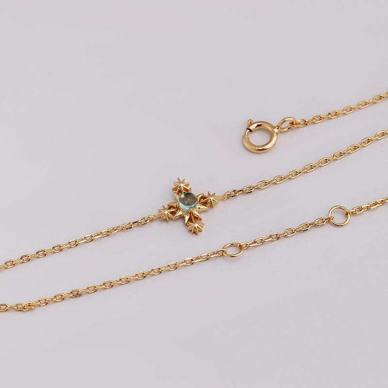 Японские легкие роскошные ювелирные изделия, полый дизайн, круглый апатит S925, серебряный модный браслет в холодном стиле