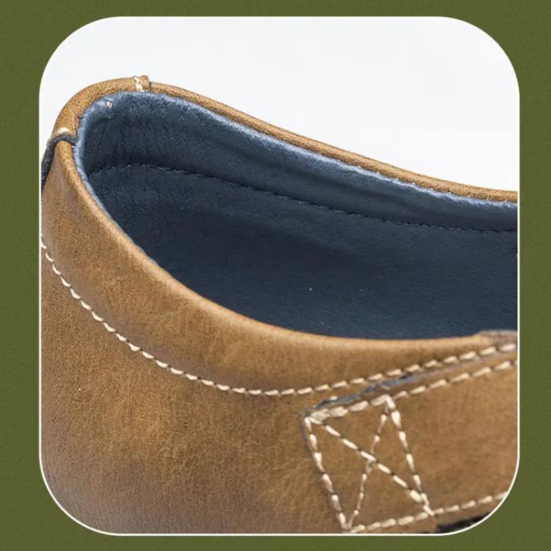 Men's Genuine Leather Hollow Out Sandals Breathable Summer Casual Footwear