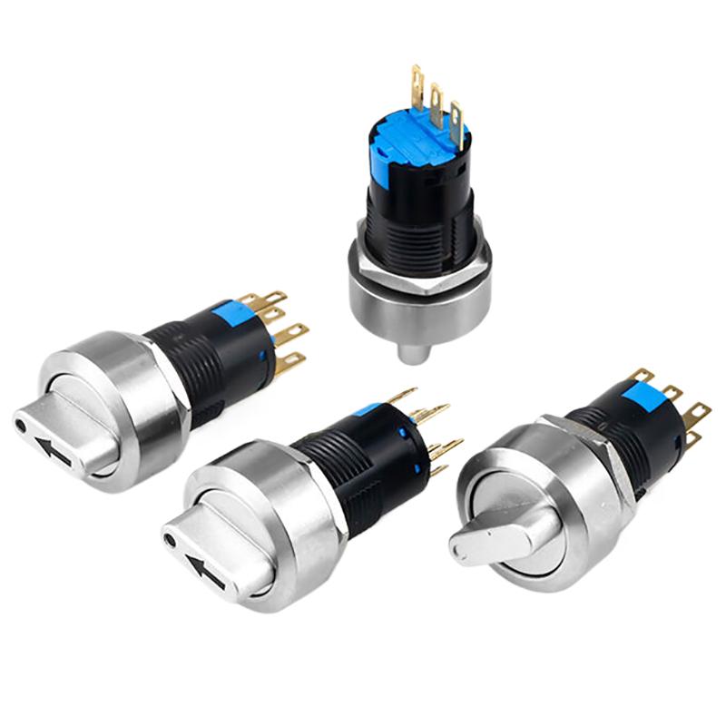 16Mm Stainless Steel Rotary Selector Switch, 3-Position Switch, 12V Led Light Button Switch