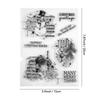 15*20cm Christmas Snowman Clear Rubber Stamps Santa Reusable Transparent Silicone Stamp Seals for Xmas Winter Journaling Card Ma