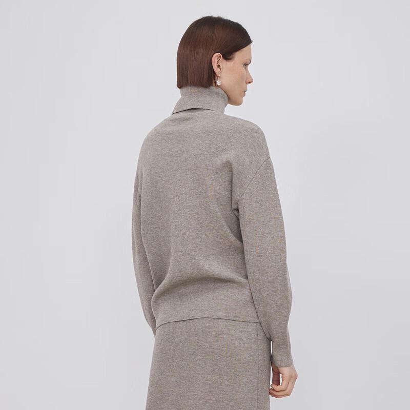 LESS Женский пуловер прямого кроя с высоким воротником из смесовой шерсти