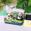 Creative Panda Bamboo Garden Paper Carving Model Desktop Ornament