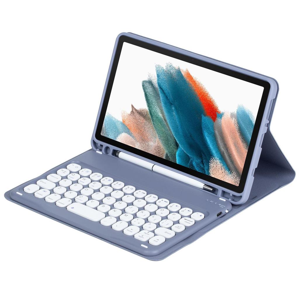 Совместимо с Samsung Galaxy Tab A11: Чехол со слотом для стилуса и круглой крышкой, Bluetooth-клавиатура для 8,7-дюймового планшета.