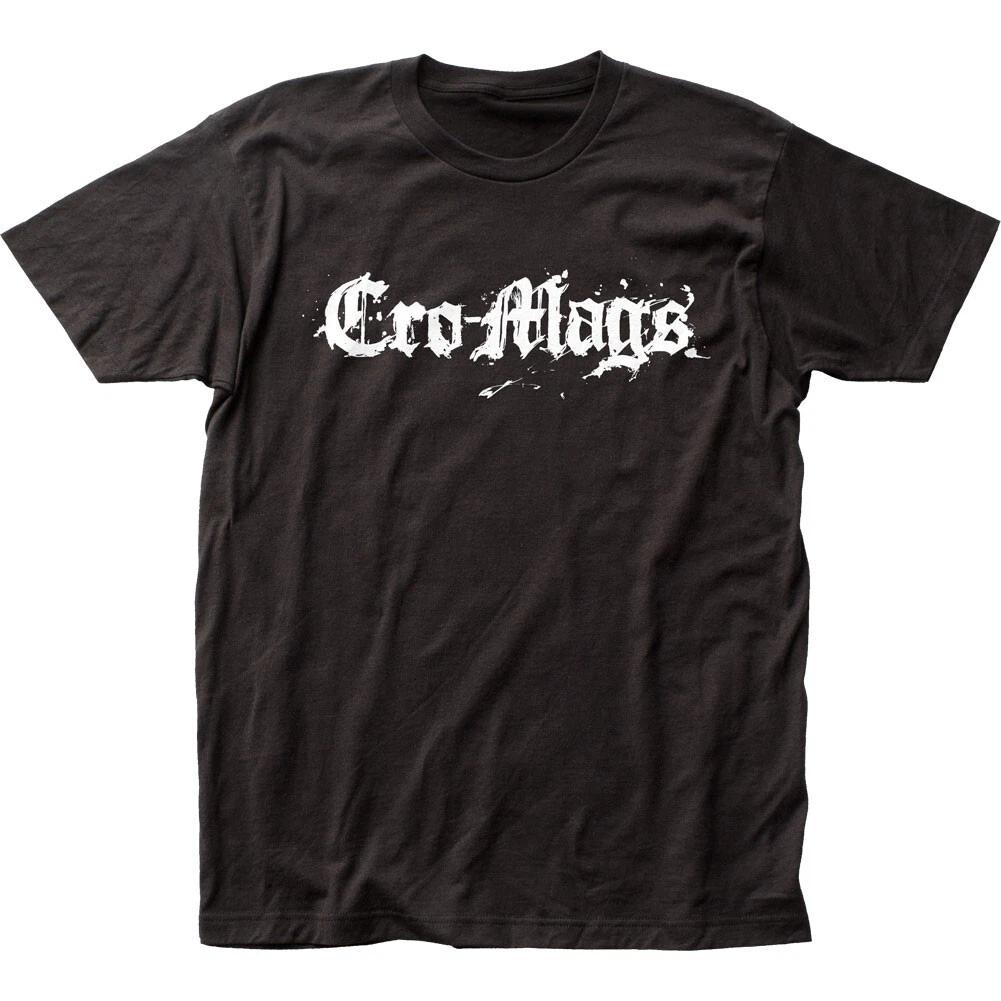 Логотип Cro-Mags Мужская футболка Рок-н-ролл Музыка Классическая футболка группы Новая Черная