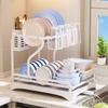 1 шт., сушилка для посуды - сушилка для посуды для кухонной стойки, 2-уровневые кухонные органайзеры и стойка для хранения с сушилкой и столовыми приборами