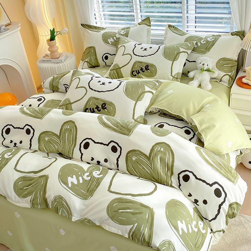 Комплект из четырех простыней, постельное белье, пододеяльник из стираного хлопка с пескоструйной обработкой, простыня, односпальное одеяло для спальни, комплект из трех предметов