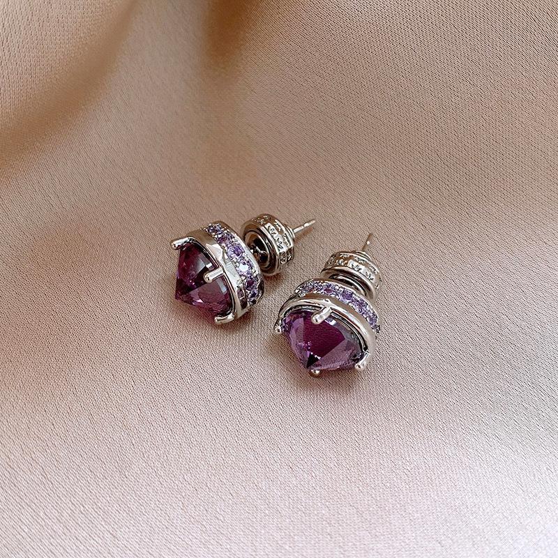 Серьги-пусеты с цирконом в форме круглого конуса, легкая роскошь, высококлассный темперамент, женская мода, маленькие и изысканные серьги