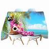 Pineapple Orange Juice Pattern Resort Beach Tablecloth Thicken Cotton Rectangular Round Table Cloth For Wedding Picnic Party