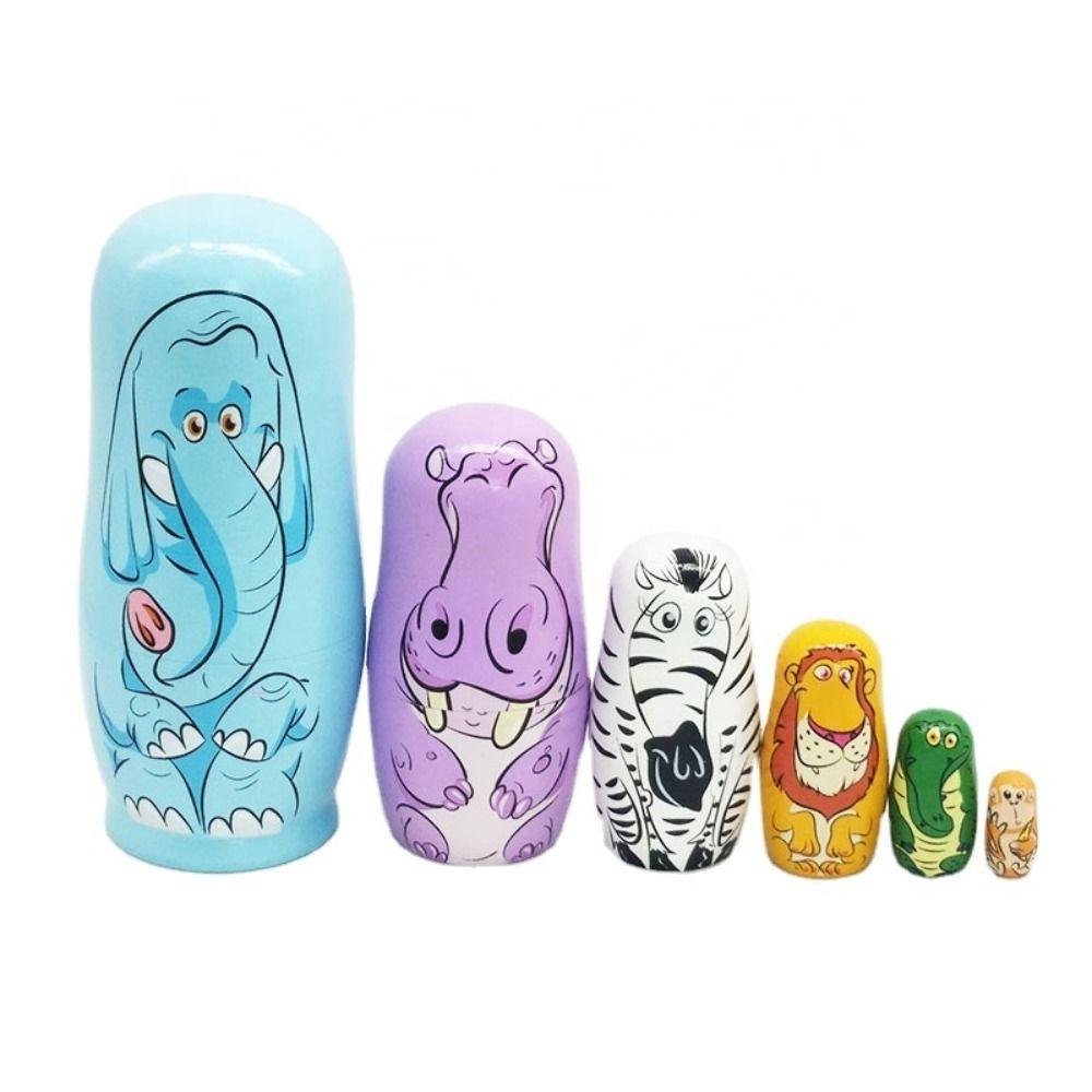 Japanese Girl Animal Matryoshka Doll Snowman Girls Russian Doll Wooden Stacking Dolls  Kids Toys
