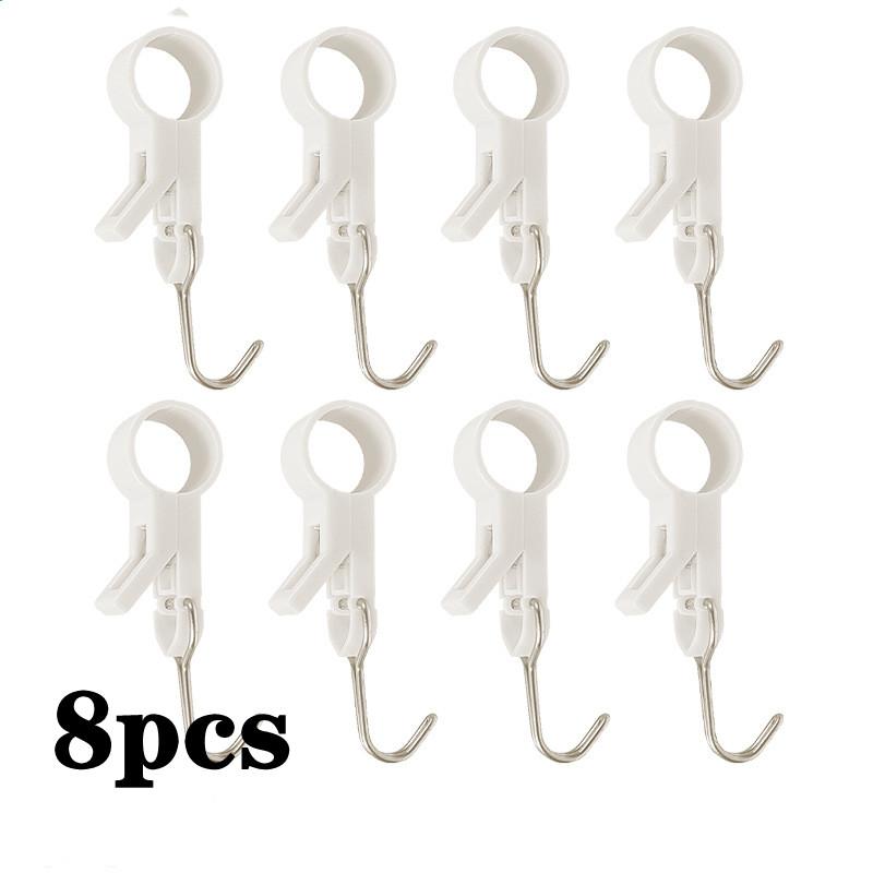 4-12pcs Tube Clamp Hook Kitchen Bathroom Multi-function Hanger Hook Clasp Towel Rack Pipe Clip Hooks Removable Clamp Towel Hooks