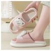 New Style Home Silent and Shit-stepping Cartoon Practical Cotton Slippers Spring Linen Slippers Women's Thick-soled Slippers